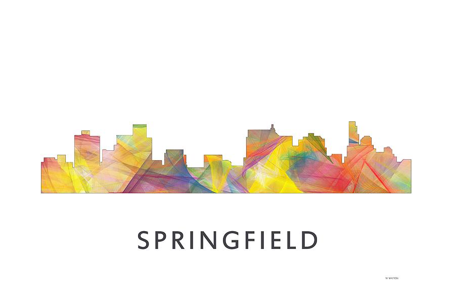 Architecture Digital Art - Springfield Illinois Skyline #1 by Marlene Watson