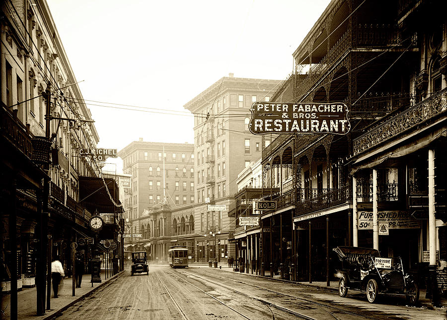 St Charles Street New Orleans c1910 #1 Photograph by Mountain Dreams