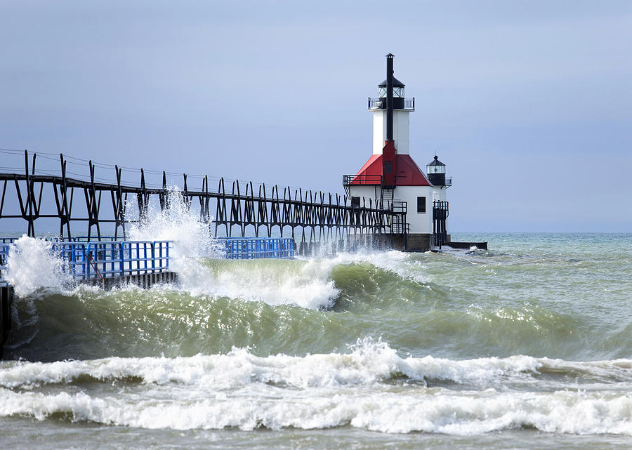 St. Joseph Pier and Lighthouse Photograph by Laura Greene - Fine Art ...