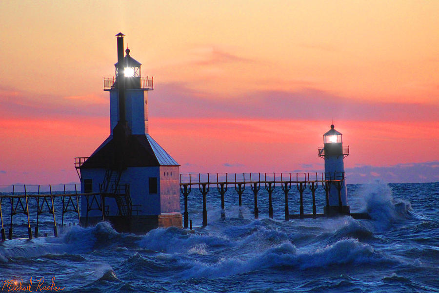 St. Joseph Pier Lighthouse Photograph by Michael Rucker