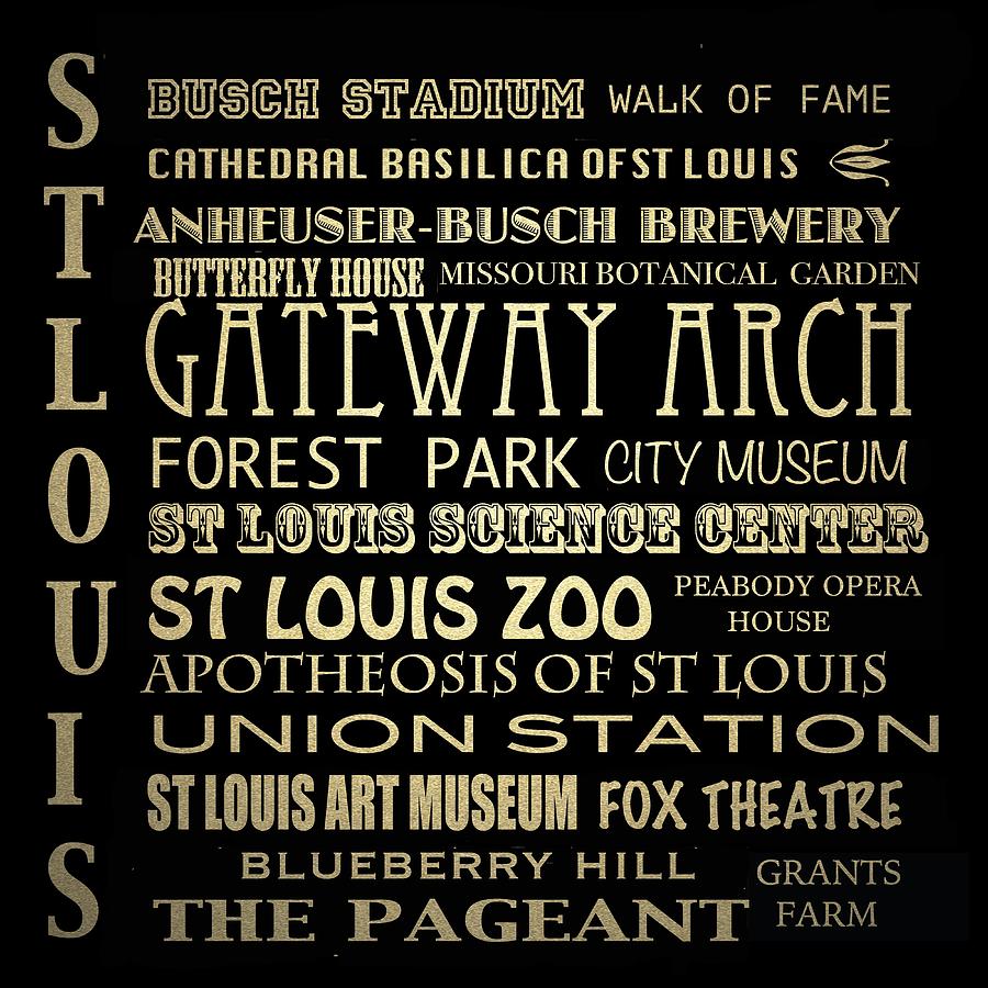 St Louis Missouri Famous Landmarks Digital Art by Patricia Lintner