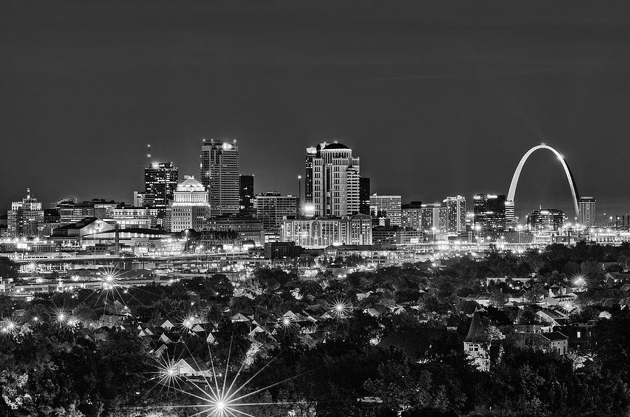 St. Louis Skyline at Night #2 Photograph by Allen Skinner - Pixels