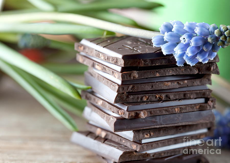 Candy Photograph - Stack of Chocolate #1 by Nailia Schwarz