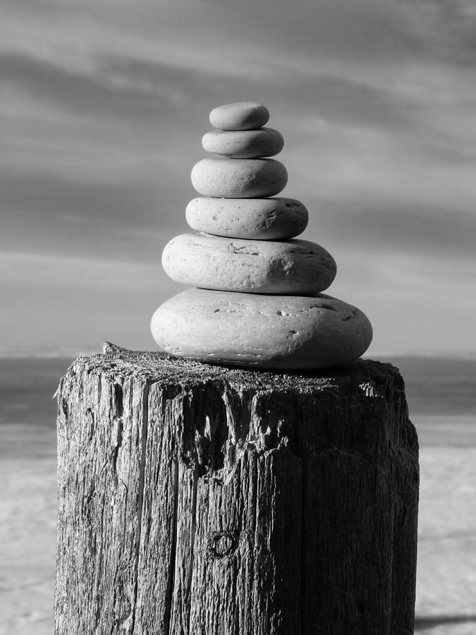 Stacked Stones on a Post Photograph by David T Wilkinson