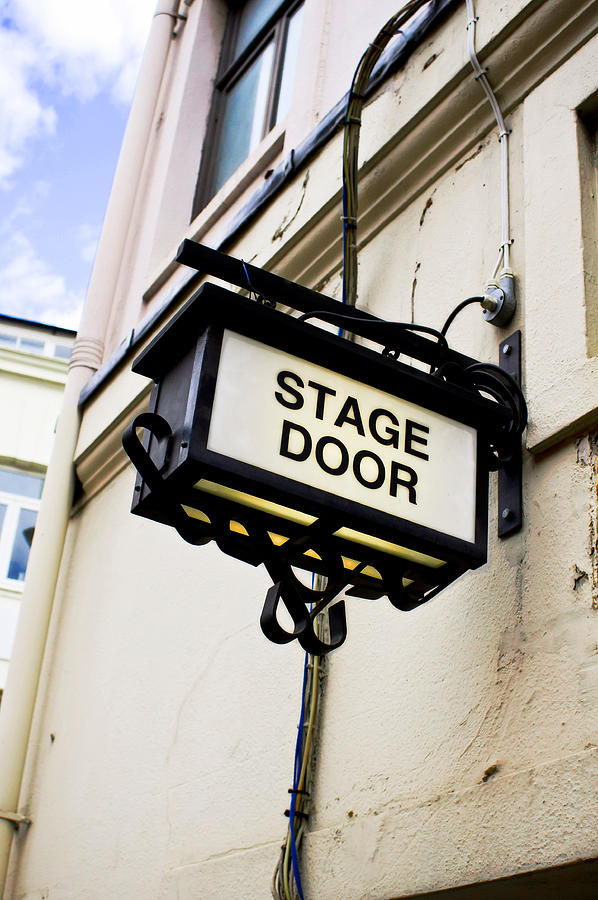 Architecture Photograph - Stage door sign #1 by Tom Gowanlock