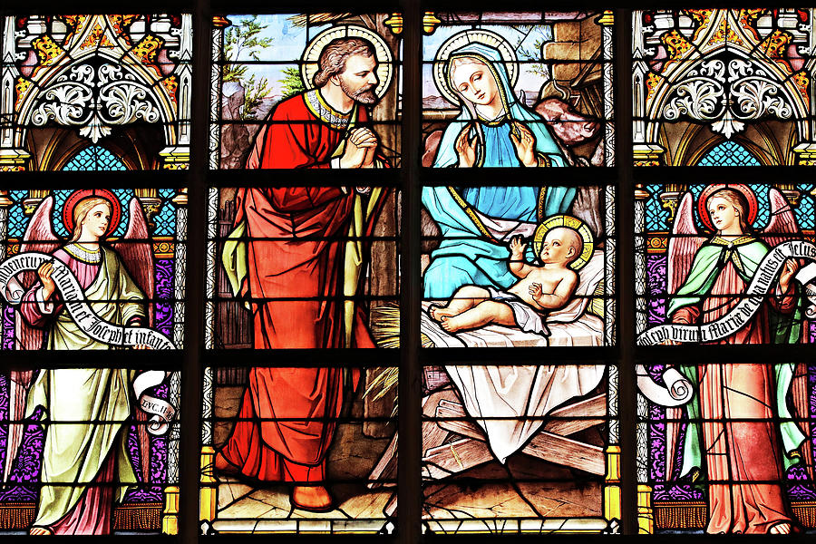 Stained Glass Nativity Scene #2 Photograph by Munir Alawi