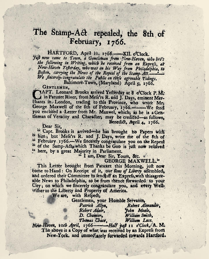 Stamp Act Broadside, 1766 #1 Photograph by Granger