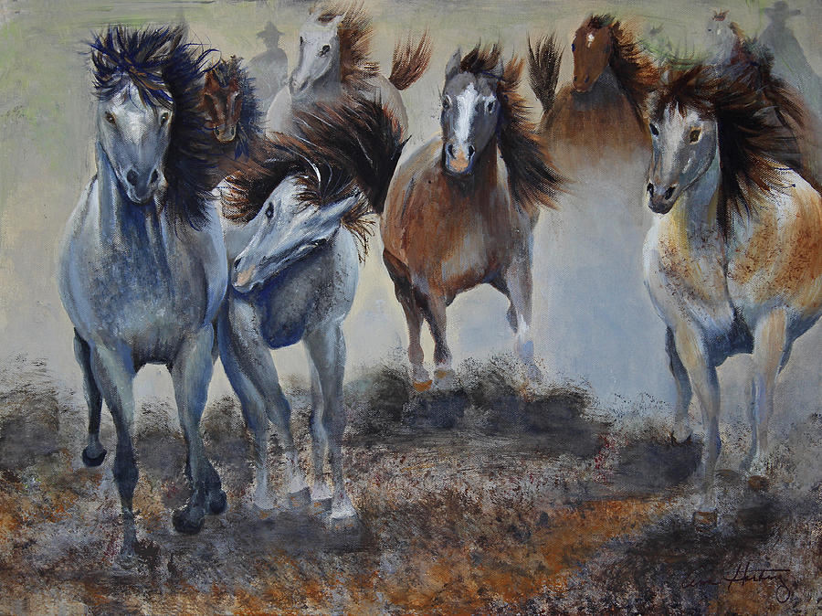 Stampede Painting by Ann Harding | Fine Art America