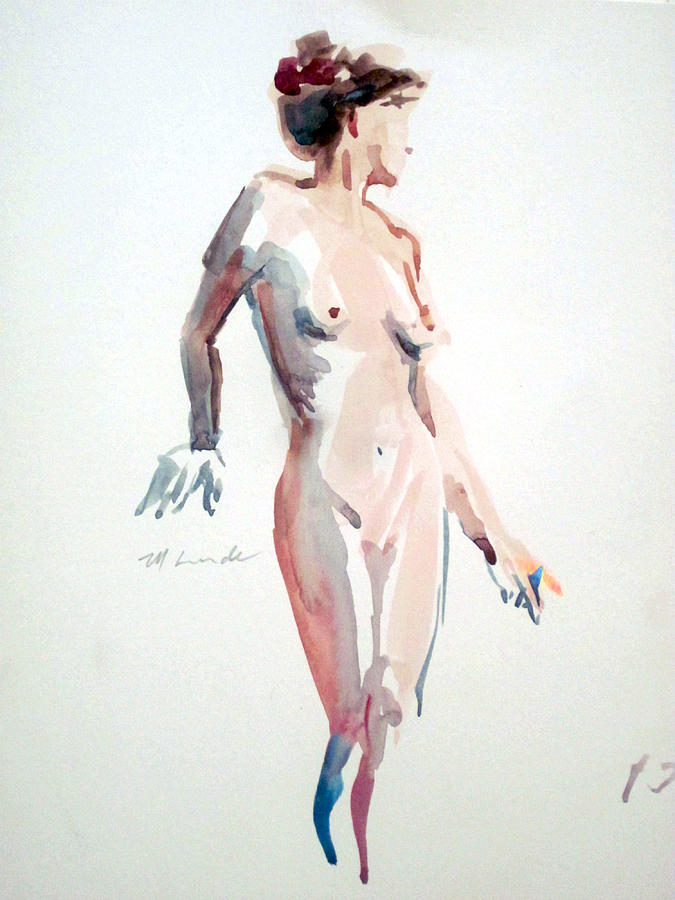 Standing Nude #1 Painting by Mark Lunde
