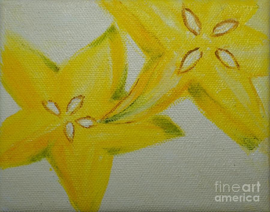 Fruit Painting - Star Fruit Slices #2 by Mary Deal