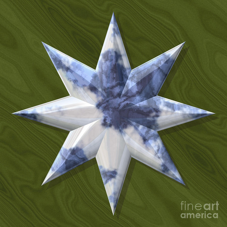 Star Shape Frame With Seamless Generated Texture Digital Art