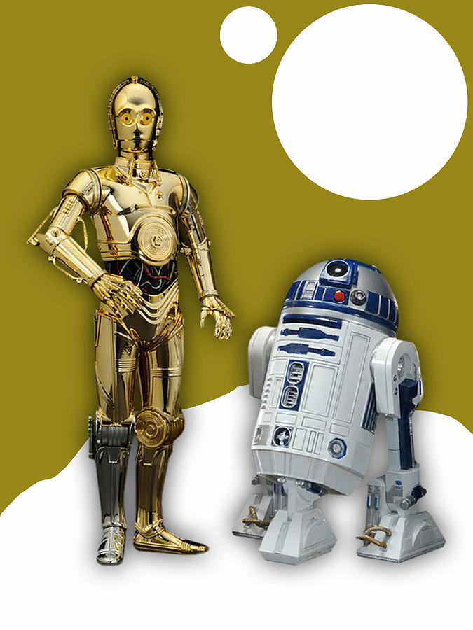 Star Wars Mixed Media - Star Wars C-3PO and R2-D2 #1 by Marvin Blaine