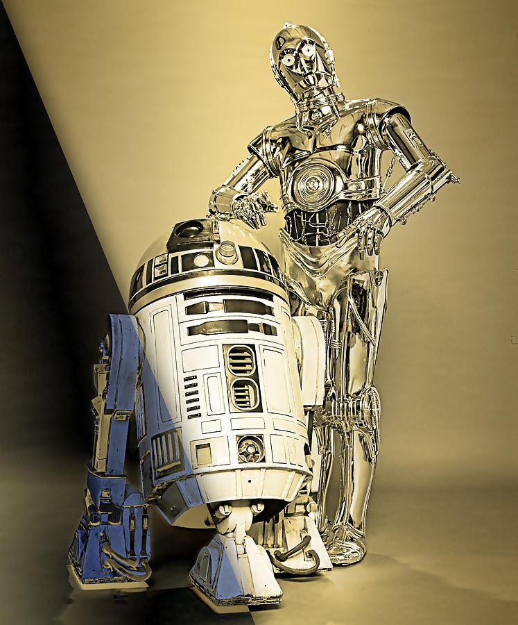 Star Wars Mixed Media - Star Wars C3PO and R2D2 Collection #1 by Marvin Blaine
