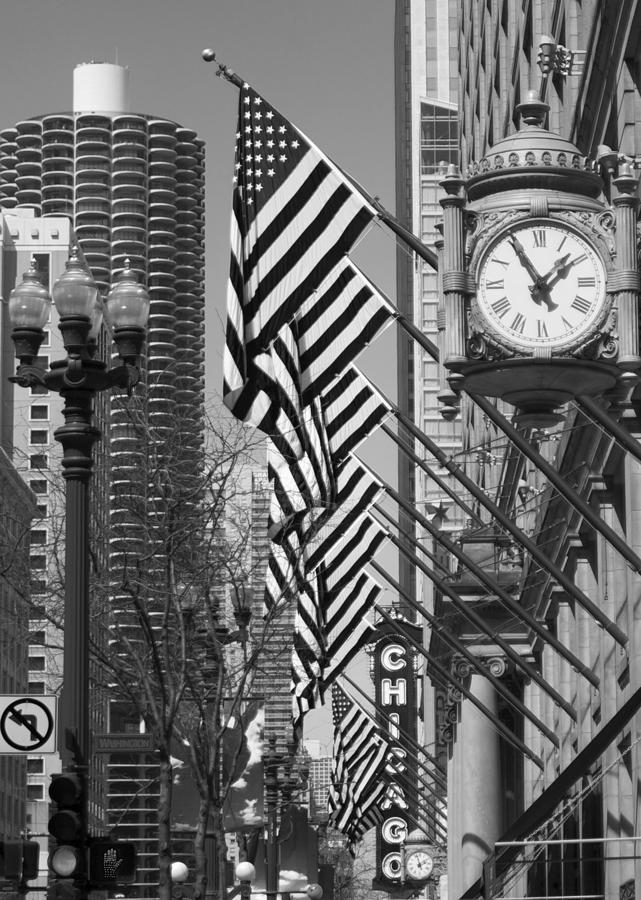 Flag Photograph - STATE STREET Scene - 1 #1 by Sheryl Thomas