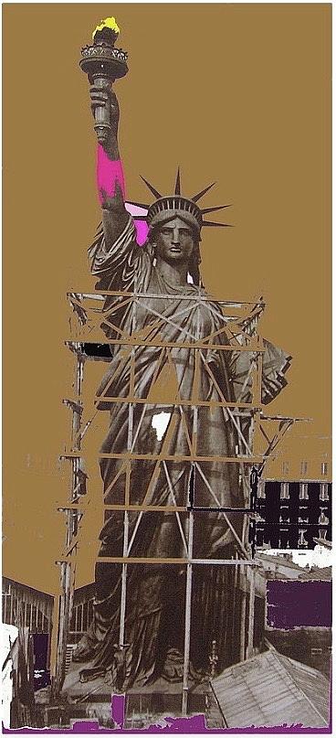 Statue Of Liberty Being Built 1876-1881 Paris Collage Pierre Petit #3 Photograph by David Lee Guss