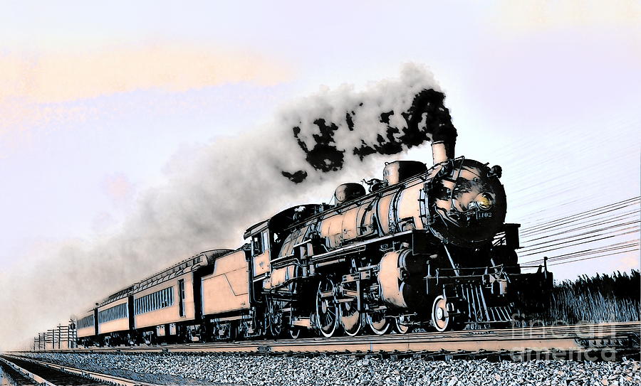 Steam Locomotive Passenger Train #1 Digital Art by Wernher Krutein