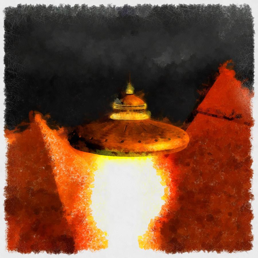 Steampunk Ufo Painting