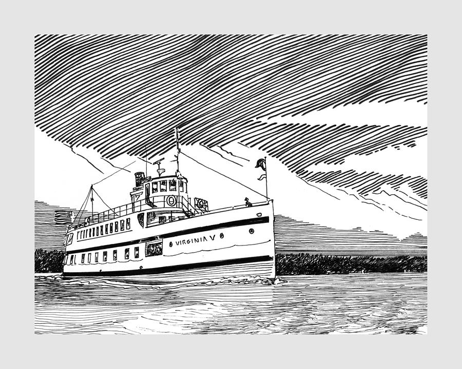 Steamship Virginia V Drawing