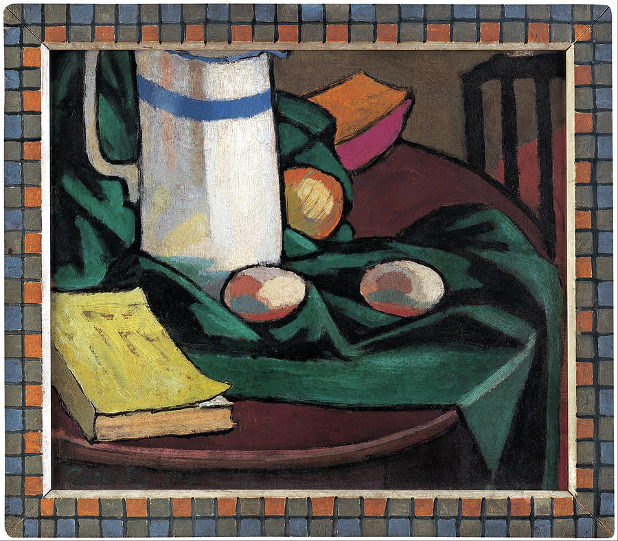 Still Life Jug and Eggs #1 Painting by Roger Fry