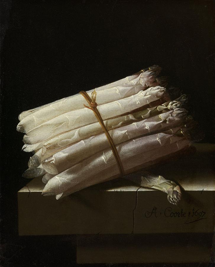 Still Life Painting - Still Life With Asparagus, 1697 #1 by Adriaen Coorte