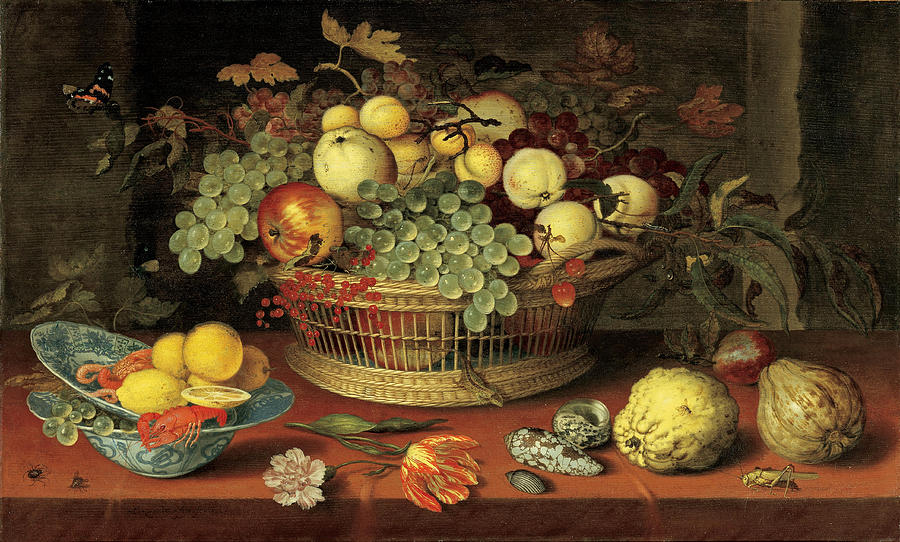 Still Life with Basket of Fruit #3 Painting by Balthasar van der Ast