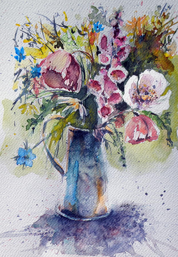 Still life with flowers #3 Painting by Kovacs Anna Brigitta
