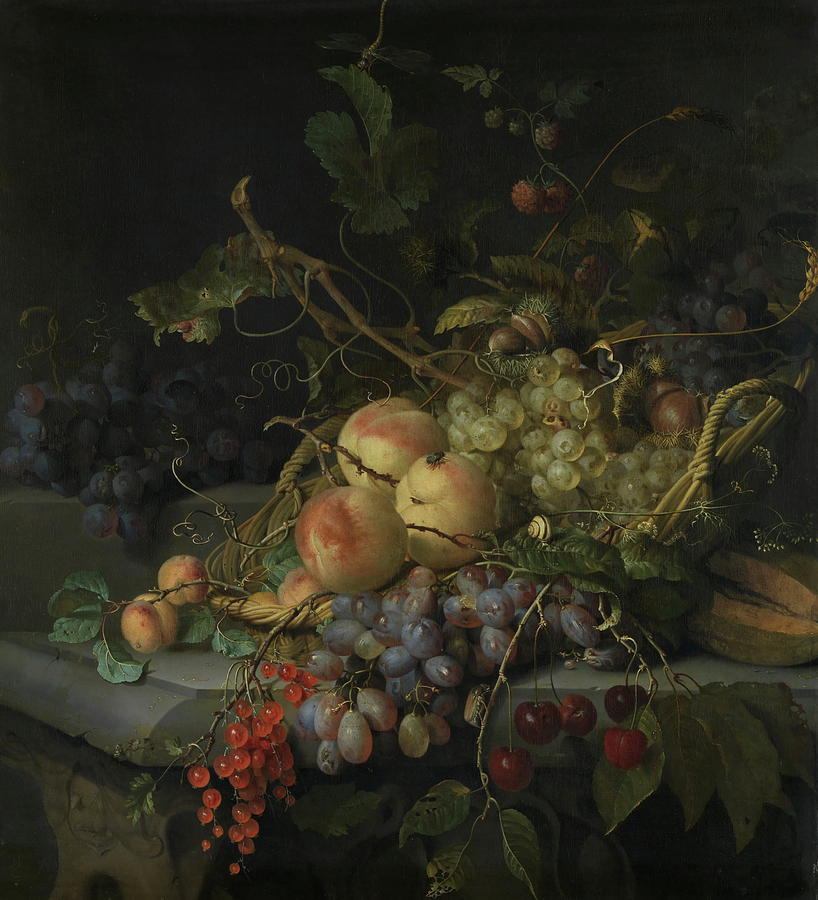 Vintage Painting - Still Life With Fruit,  #1 by Jacob Van Walscapelle