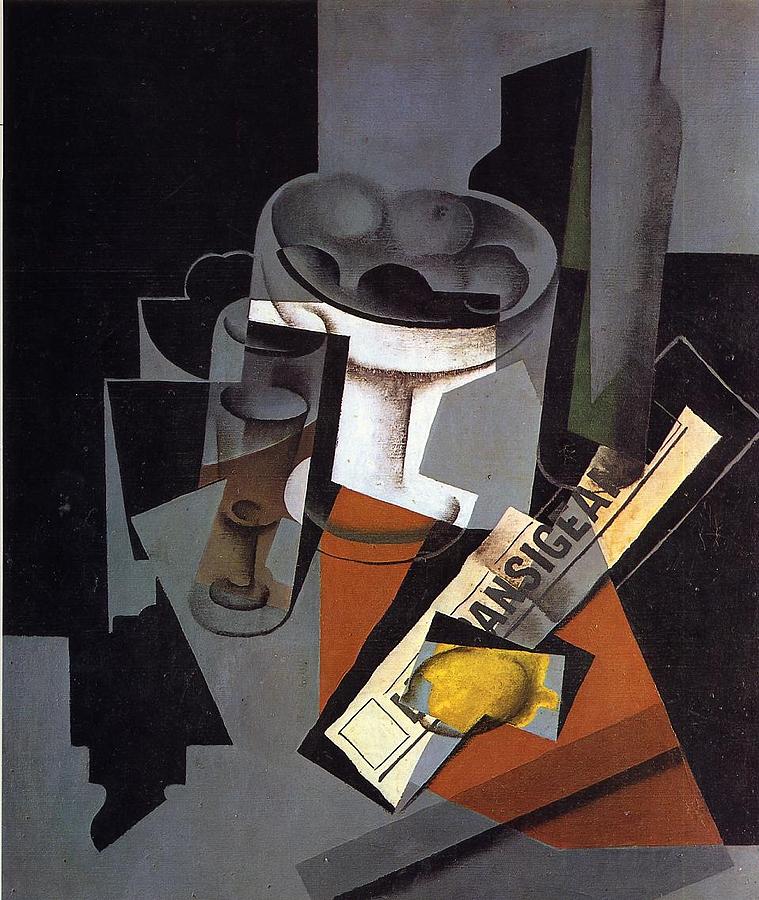 Still Life with Newspaper Painting by Juan Gris