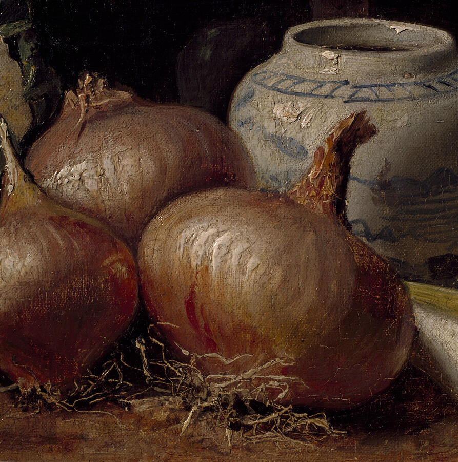 still life with onions painting