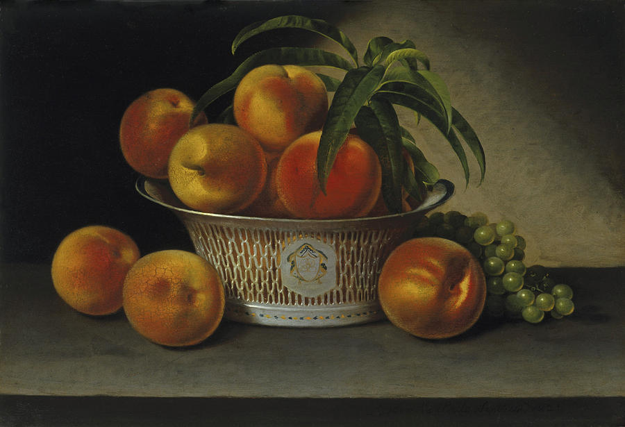Still Life with Peaches  #1 Painting by Raphaelle Peale