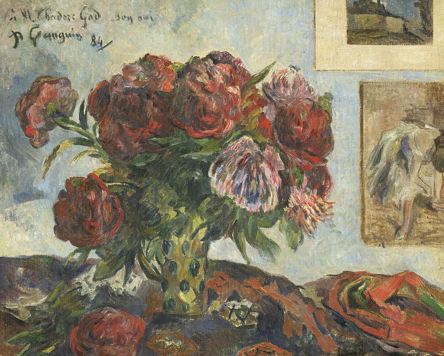 Still Life with Peonies Painting by Paul Gauguin