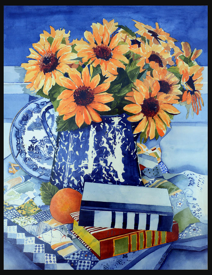 Still Life With Sunflowers #2 Painting by Phyllis Mortensen
