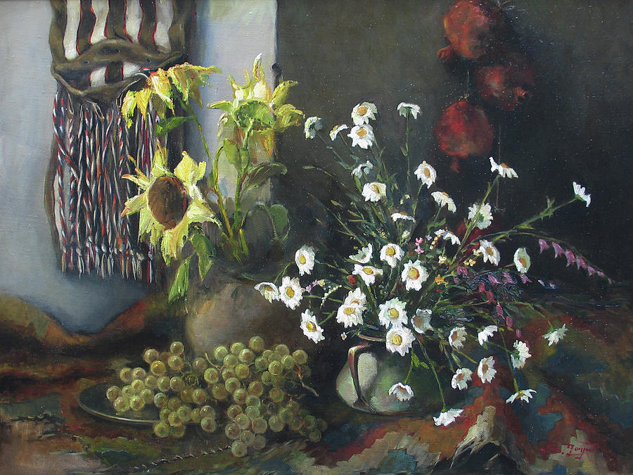 Still-life with sunflowers #1 Painting by Tigran Ghulyan