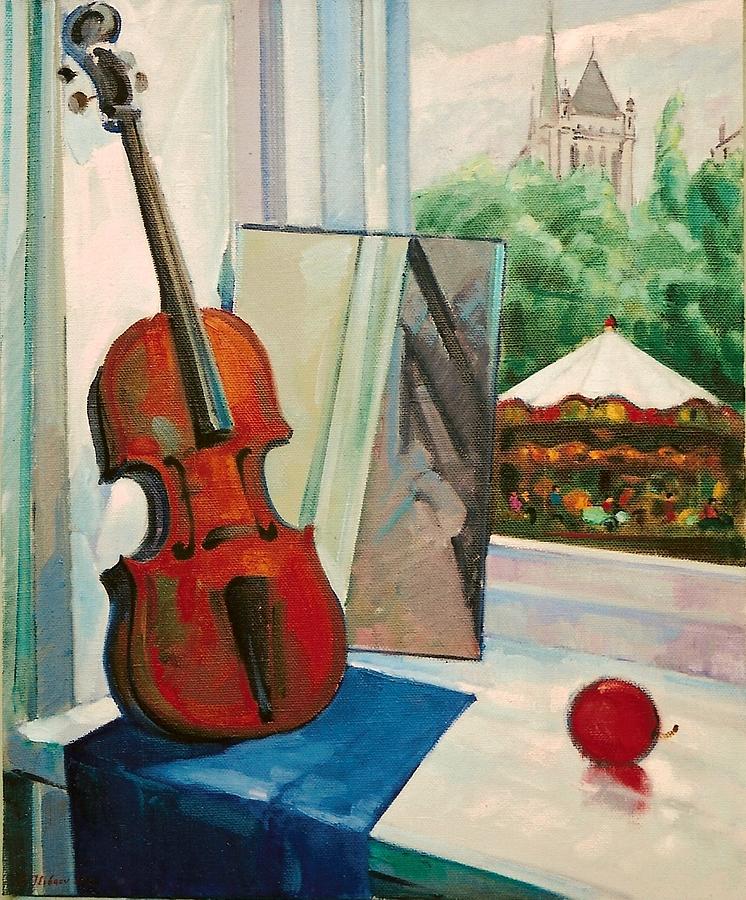 Still Life Painting - Still life with violin.Geneve. #1 by Vladimir Ilibaev