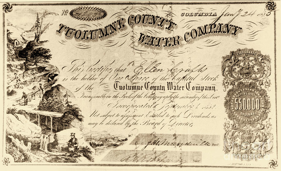 Stock Certificate 1853 #1 Photograph by Granger