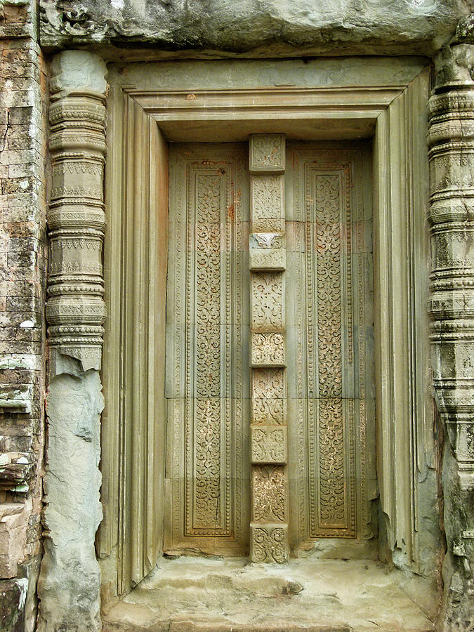 Stone Carved Temple Door Digital Art By Tsafreer Bernstein