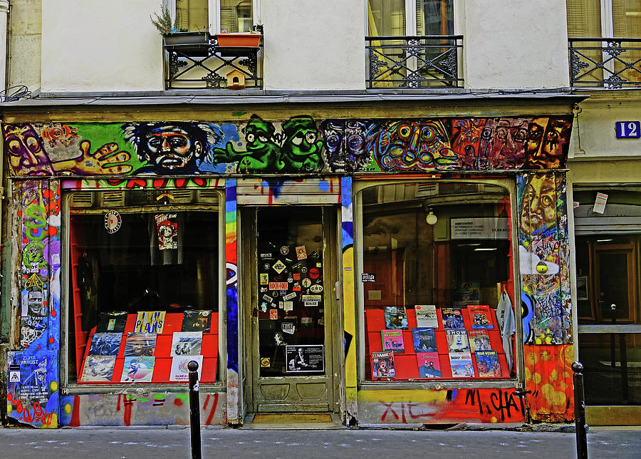 Storefront Street Art In Paris, France #1 Photograph by Rick Rosenshein