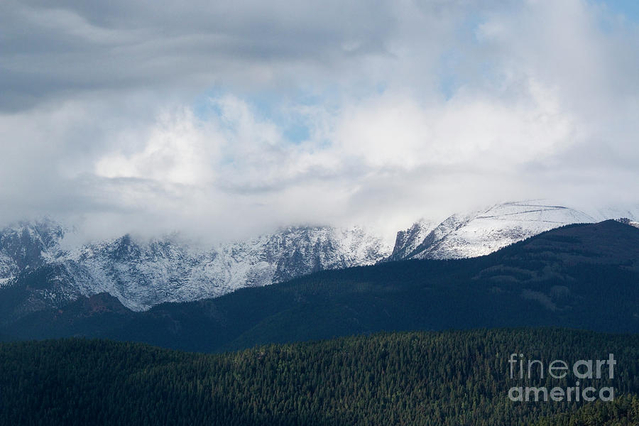 Storm Clouds and Snow on Pikes Peak #1 Photograph by Steven Krull