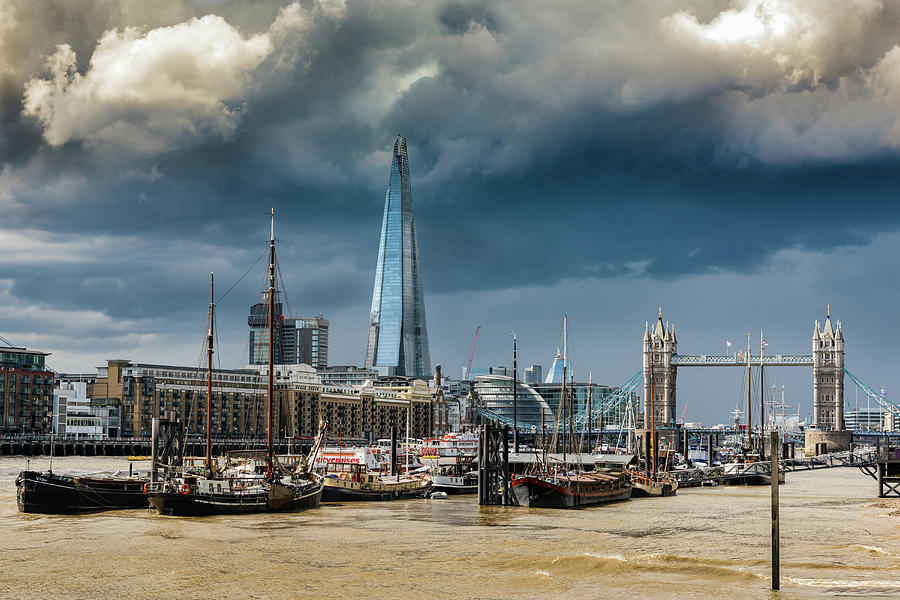 London Photograph - Storm looming over The Shard and Tower Bridge #1 by Gary Eason