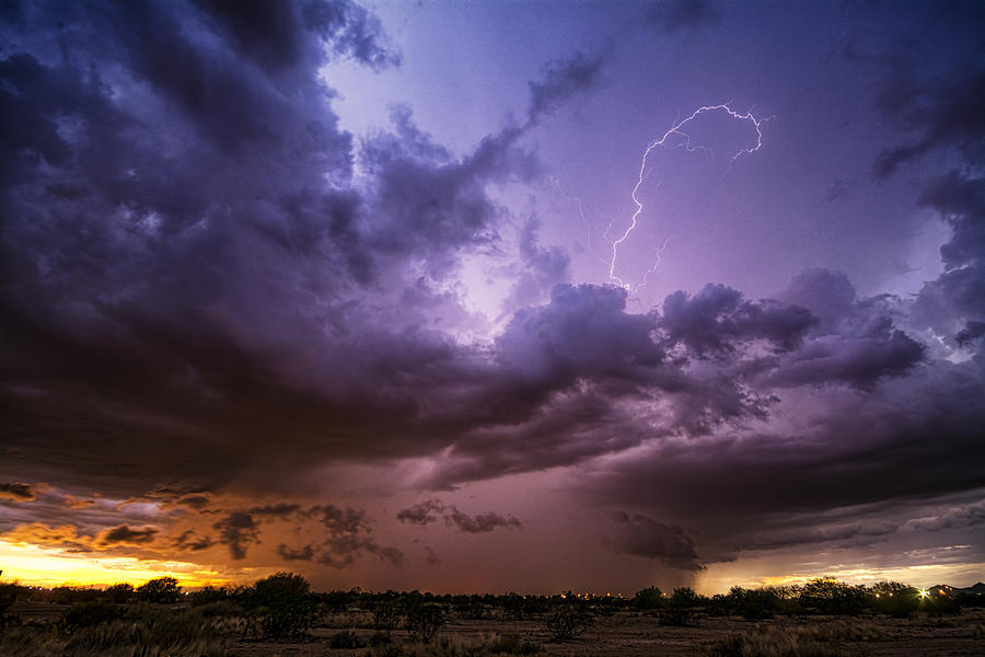 Sunset Photograph - Farewell To Stormy Desert Skies  by Saija Lehtonen