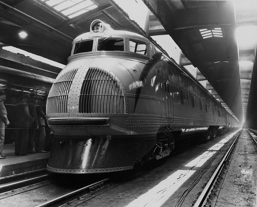 Streamlined Diesel Locomotive Carrying Passengers #1 Photograph by Chicago and North Western Historical Society