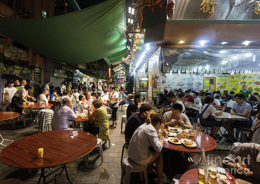 Street food in Temple street night market in Hong Kong #1 Photograph by Didier Marti