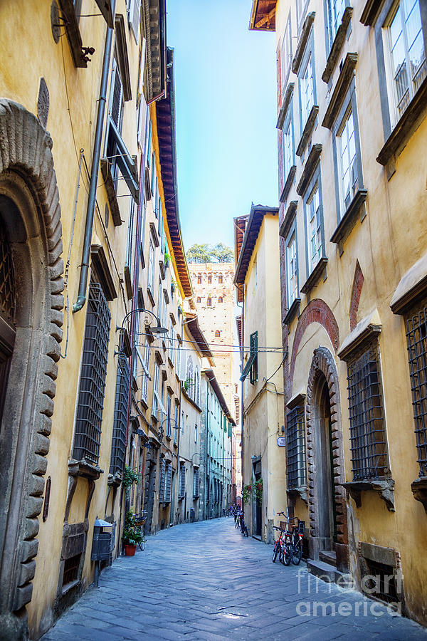 street in old town Lucca, Italy #1 Photograph by Ariadna De Raadt