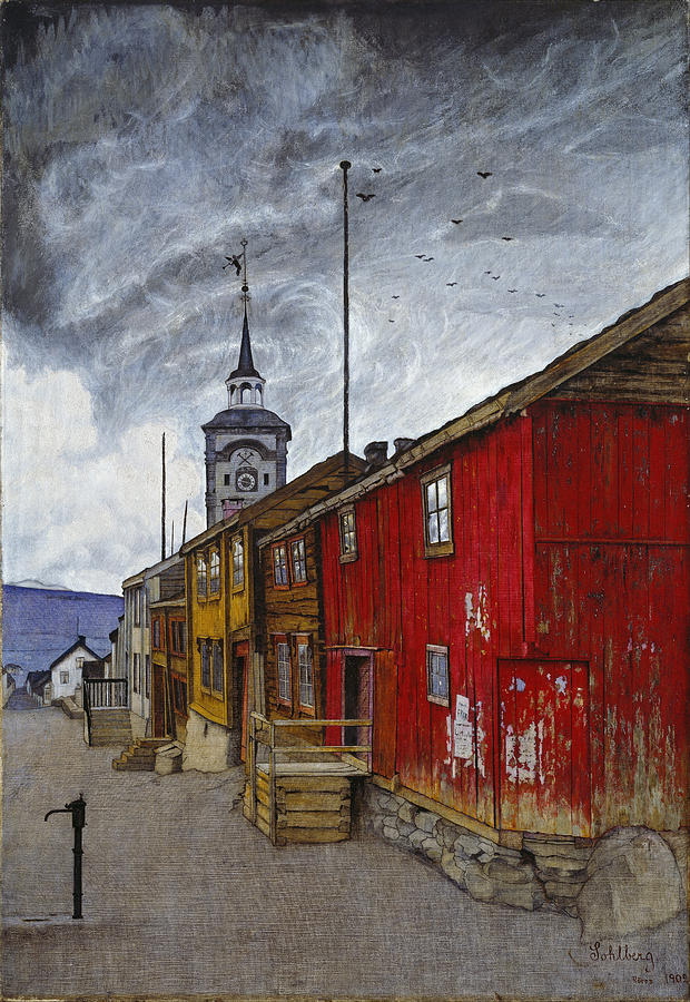 Street In Roros #1 Painting by Harald Sohlberg
