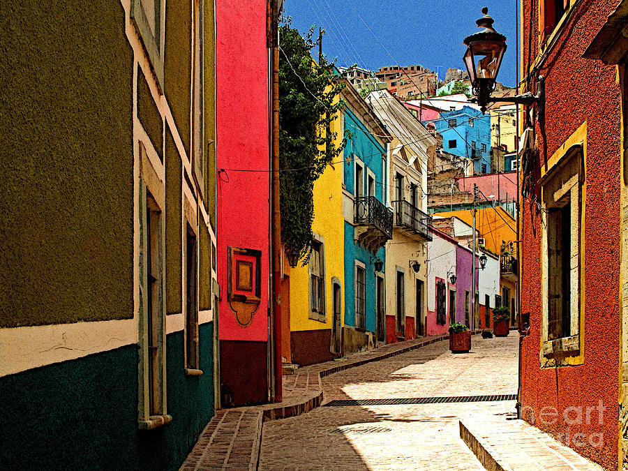 Architecture Photograph - Street of Color Guanajuato 2 #1 by Mexicolors Art Photography