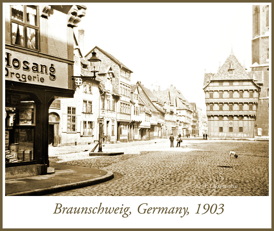 Street Scene, Braunschweig, Germany, 1903, Vintage Photograph #1 Photograph by A Macarthur Gurmankin