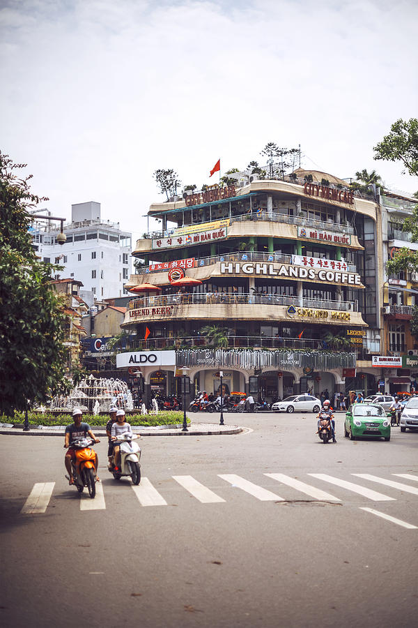 Vietnam — Crossing the road in Hanoi, Vietnam