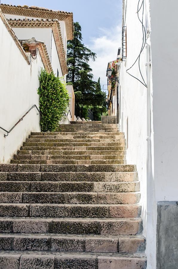 Streets of Ronda - Stairs #1 Photograph by AM FineArtPrints