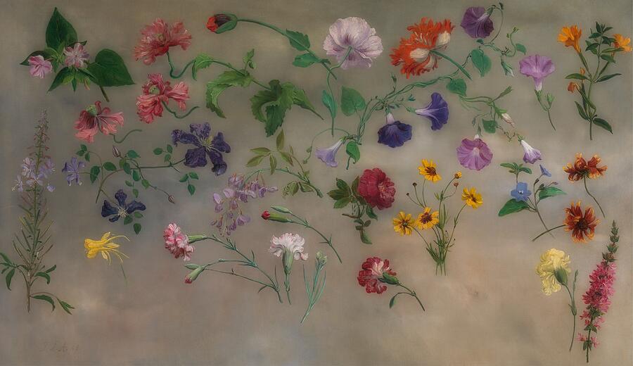 Vintage Painting - Studies Of Flowers #1 by Mountain Dreams