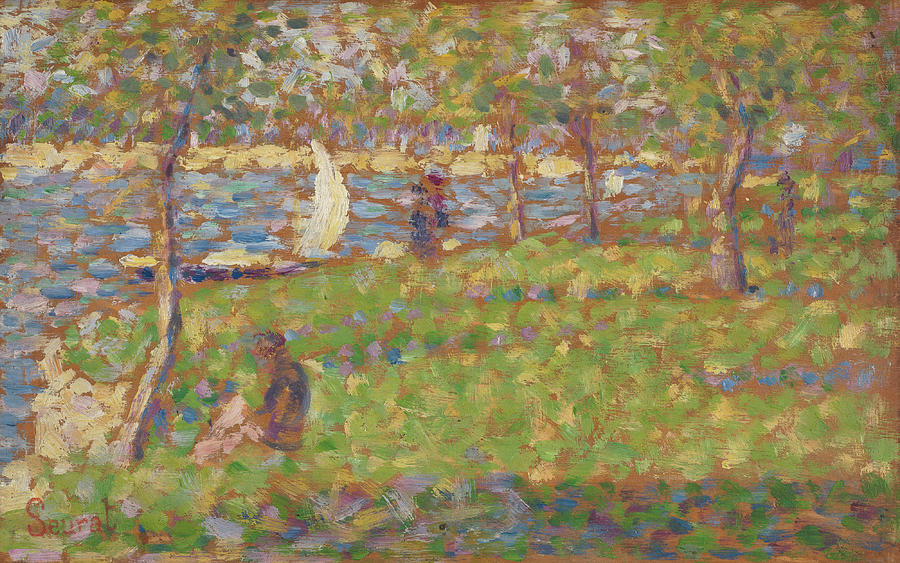 Study For La Grande Jatte #1 Painting by Georges Seurat